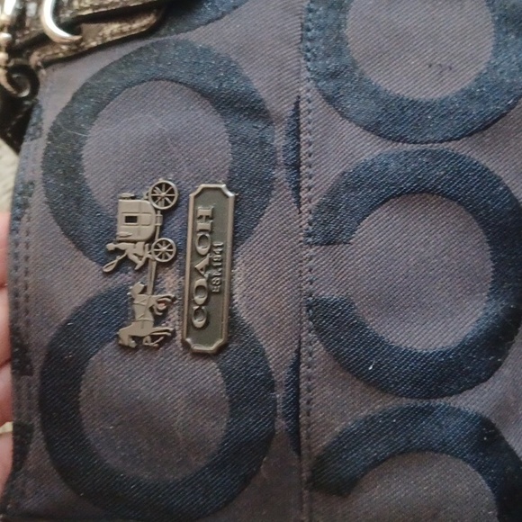 Coach Blue CC Fabric Tote - Picture 5 of 10